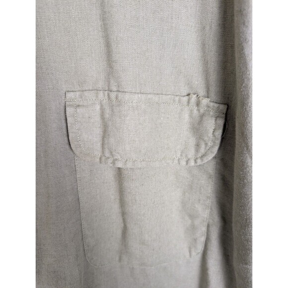 Vintage Dockers Authentic Mens Linen Blend Shirt XL Green Short Sleeve Button Up - Picture 5 of 13